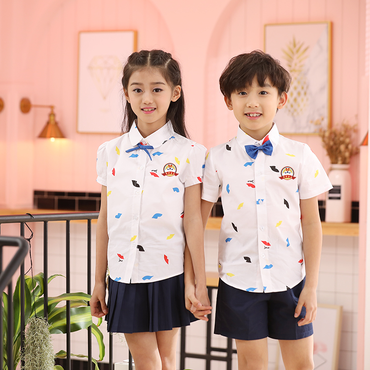 安伊宝宝儿童纯棉衬衣配裙子套装园服批发  中小学幼儿园园服  校服批发  园服定制