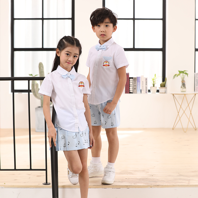 安伊宝宝纯棉白色校服运动服批发厂家  中小学幼儿园园服  校服厂家
