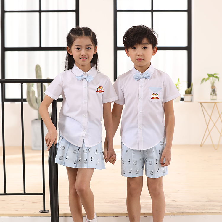安伊宝宝纯棉白色校服运动服批发厂家  中小学幼儿园园服  校服厂家