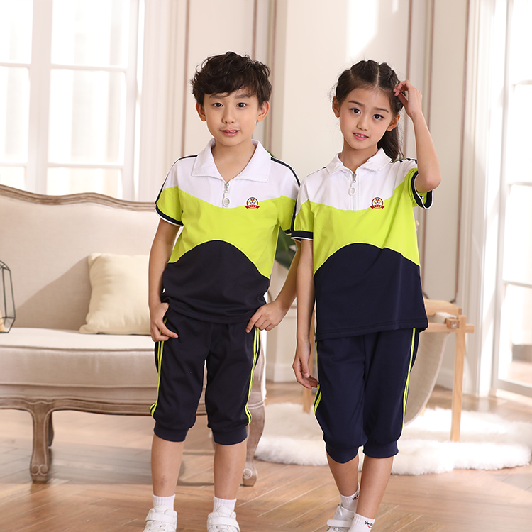 安伊宝宝夏季休闲运动风幼儿园园服套装  校园园服定制  园服批发厂家  校服厂家
