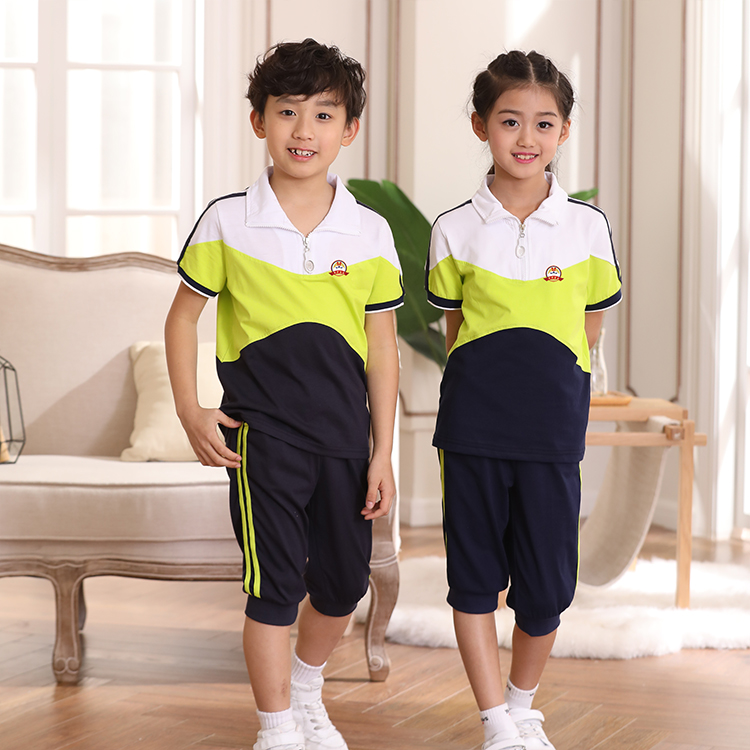 安伊宝宝夏季休闲运动风幼儿园园服套装  校园园服定制  园服批发厂家  校服厂家