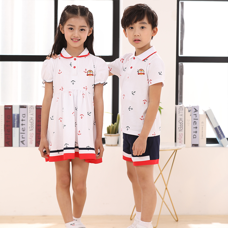 安伊宝宝儿童夏季运动风园服套装  校服厂家  园服批发厂家  中小学幼儿园园服