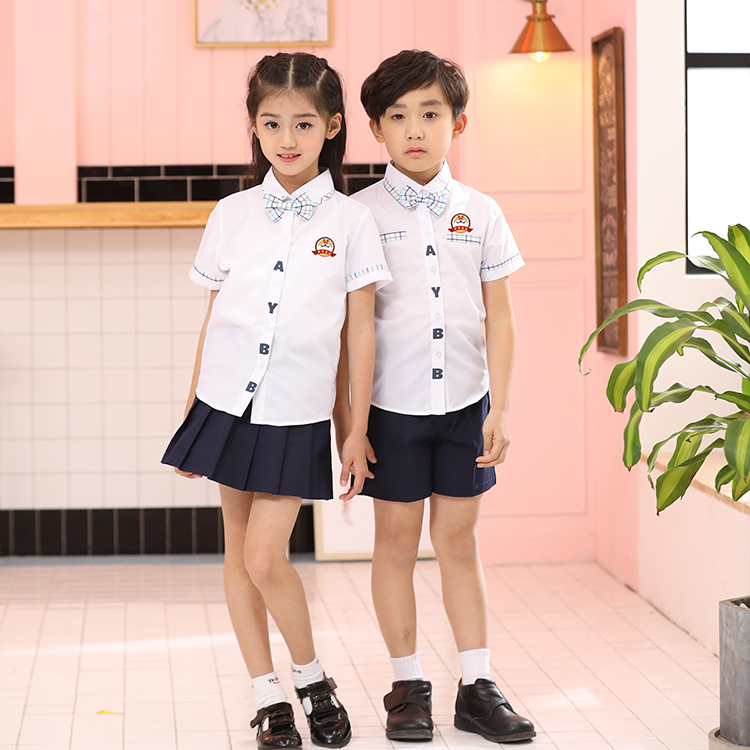 安伊宝宝儿童夏季甜美套装校服厂家  校园园服定制  园服批发厂家  校服批发