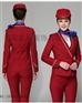 空姐导医导诊工作服定制酒红色前台客服工装导诊