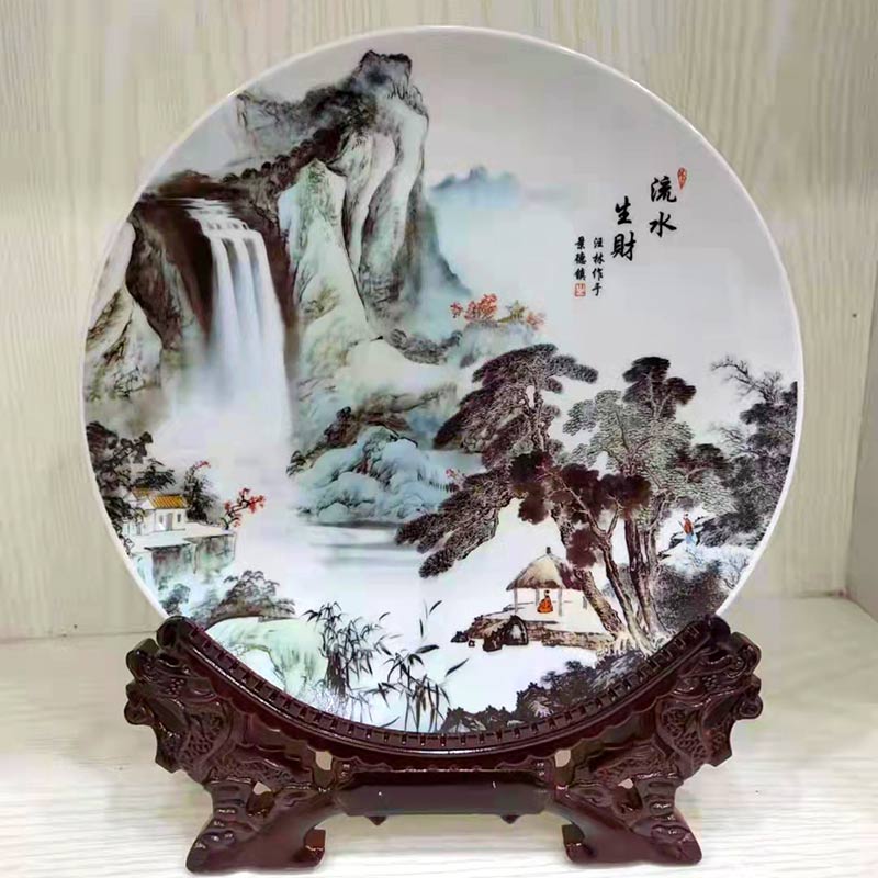 定做活动礼品瓷盘,景德镇陶瓷赏盘摆件联谊会留念品  活动纪念礼品赏盘  景德镇陶瓷纪念盘