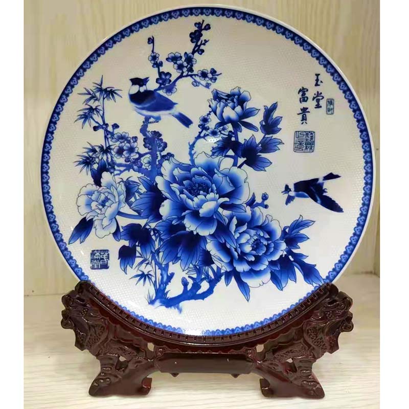 定做活动礼品瓷盘,景德镇陶瓷赏盘摆件联谊会留念品  活动纪念礼品赏盘  景德镇陶瓷纪念盘