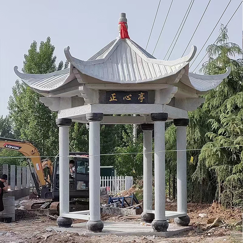 定制石凉亭 六角凉亭 景观石凉亭 长亭 达辉石业