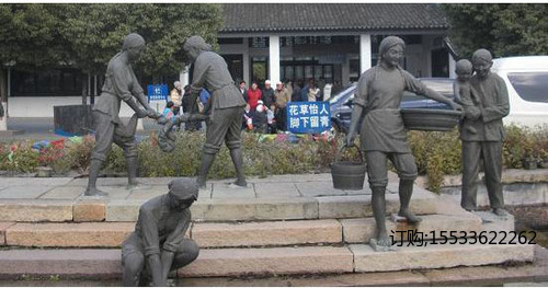 定制民俗人物雕像铸铜大型户外校园景观落地大摆件  铸铜雕塑  铸铜人物雕塑  铸铜园林雕塑
