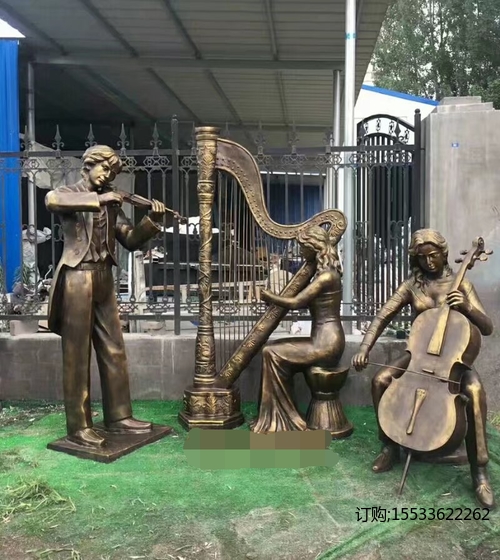 定制小提琴演奏家音乐人物雕像玻璃钢铸铜艺术摆件  铸铜人物雕塑  铸铜园林雕塑  铸铜雕塑
