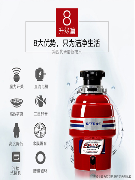 贝克巴斯垃圾处理器E40详细介绍  食物垃圾处理器  厨余垃圾处理器  厨房垃圾处理器