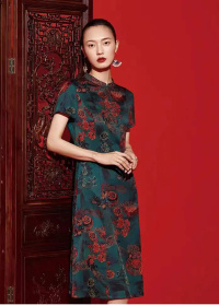 国风刺绣香云纱连衣裙 品牌折扣女装尾货货源  连衣裙撤柜货源