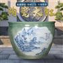 陶瓷手绘山水室外鱼缸 庭院种树缸 阳台睡莲锦鲤大缸