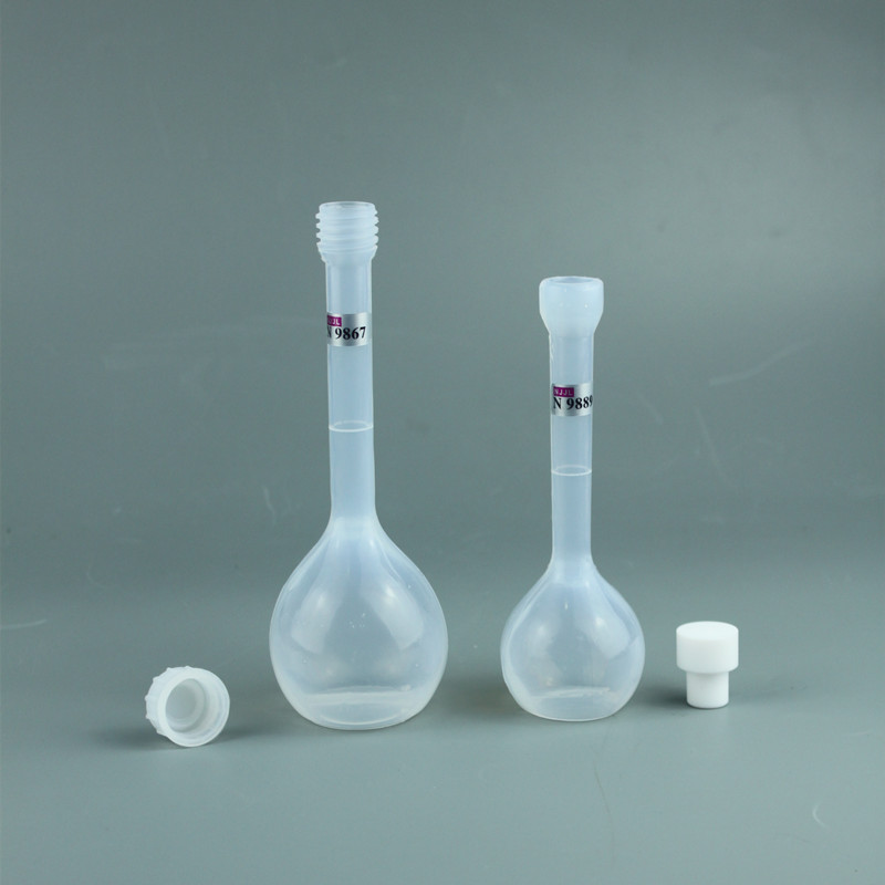 PFA容量瓶100ml耐酸碱耐腐蚀不沾壁易清洗特氟龙计量瓶  容量瓶图片  特氟龙塑料