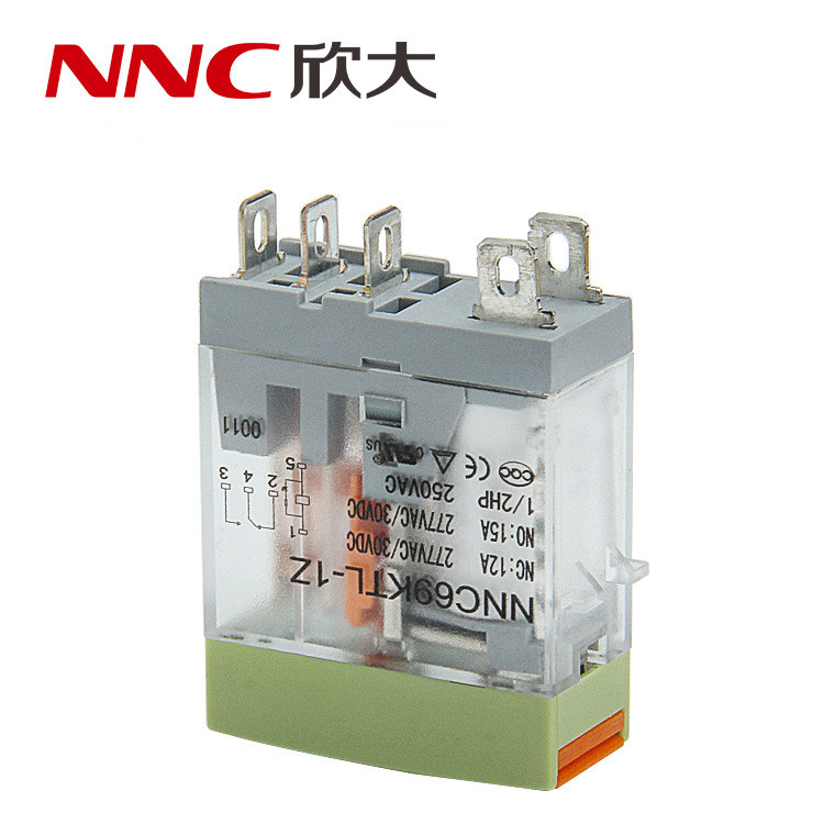 欣大厂家直供NNC69KTL-1Z小型带灯带板扣电磁继电器