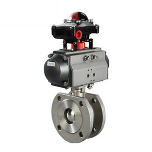 气动对夹式球阀  江森短法兰距球阀  气动薄球法兰阀  不锈钢对夹式气动球阀