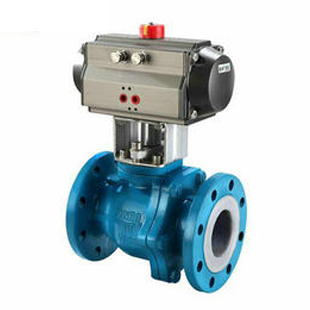 气动衬氟球阀  江森气动衬氟球阀  法兰式气动防腐球阀  气动氟塑料衬氟球阀