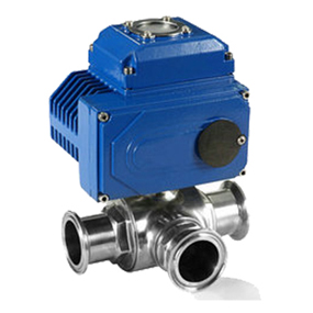 电动三通卫生级球阀  卫生级三通快装球阀  电动卡箍卫生级球阀