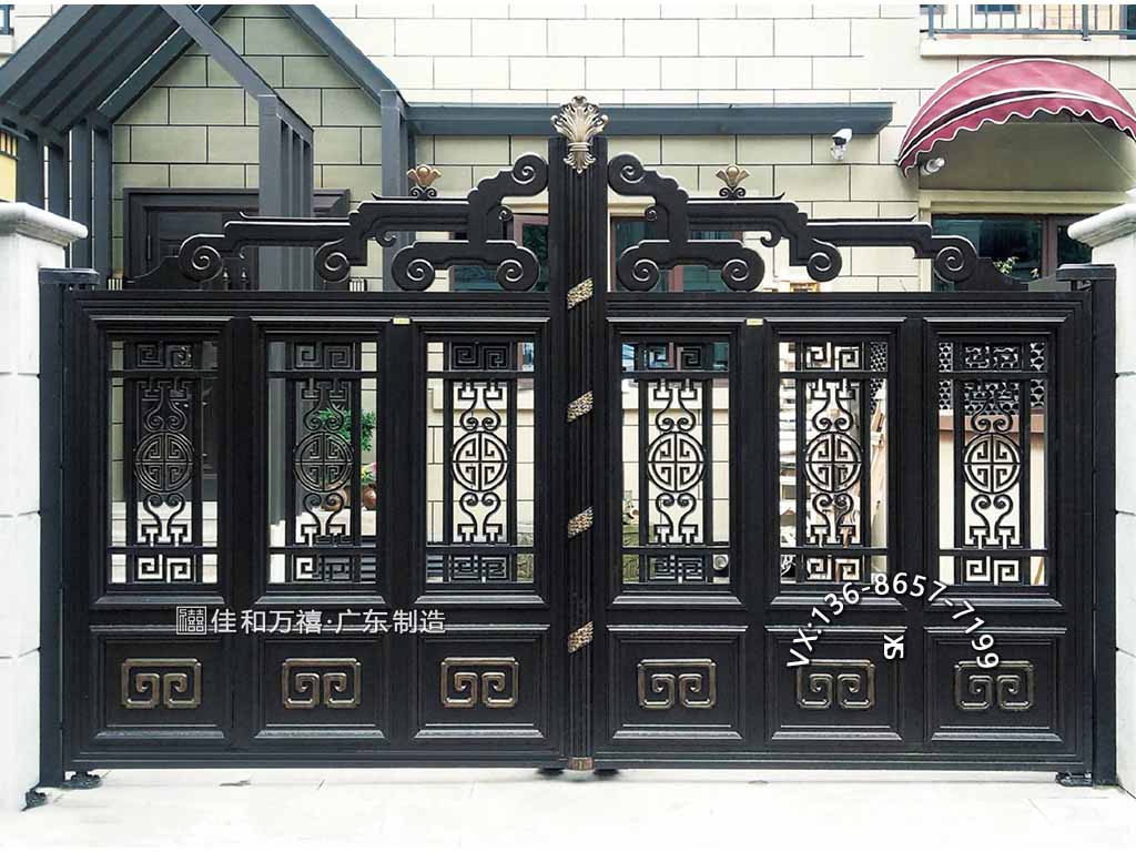 珠海铝艺庭院大门农村大门图片  别墅大门