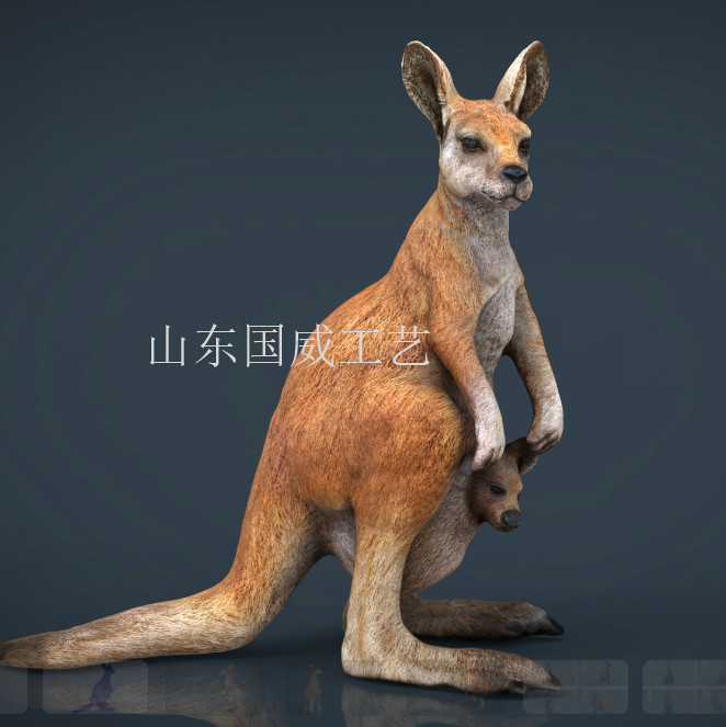 仿真袋鼠手工标本展览电动仿真袋鼠模型  仿真袋鼠标本