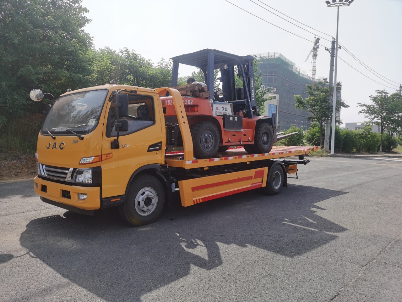 江淮骏铃V7黄牌重载板-4200轴距 板长6.3米清障车  国六