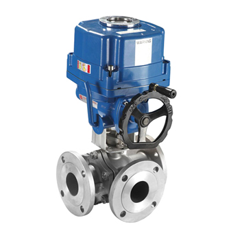 电动三通法兰球阀  电动三通T型法兰球阀  电动三通调节球阀  L型电动三通法兰球阀