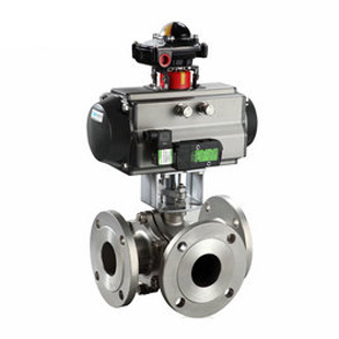 气动三通球阀  气动三通法兰球阀  气动L型三通法兰球阀  法兰气动T型三通球阀