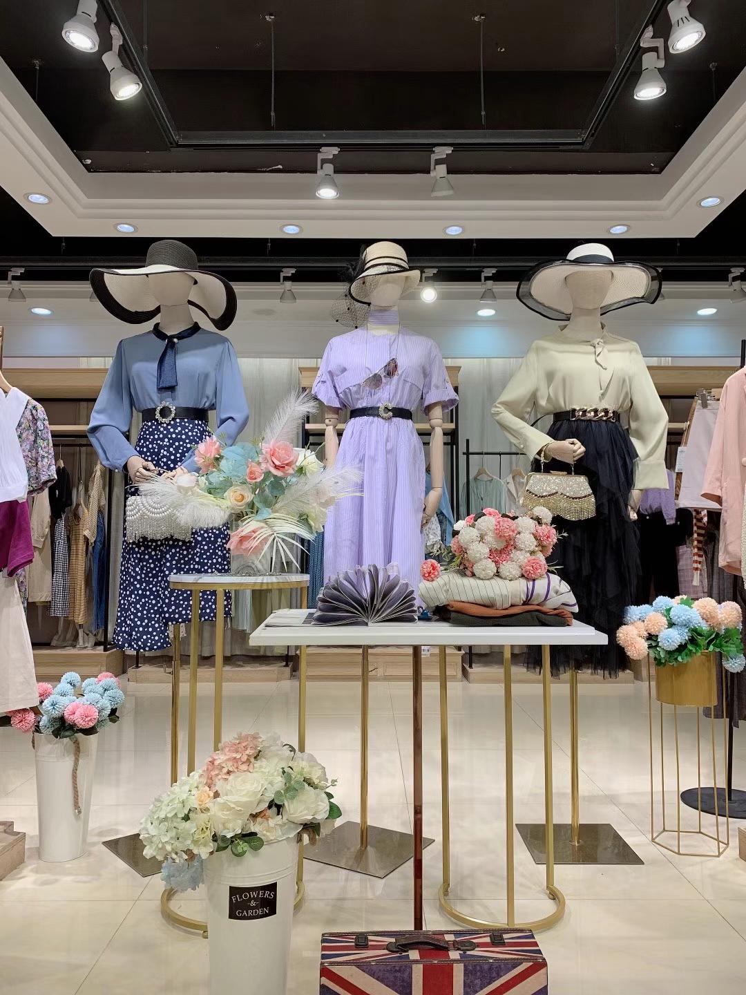 精品女装折扣夕紫荷22夏品牌女装折扣尾货批发供应商  女装尾货批发  女装库存尾货批发
