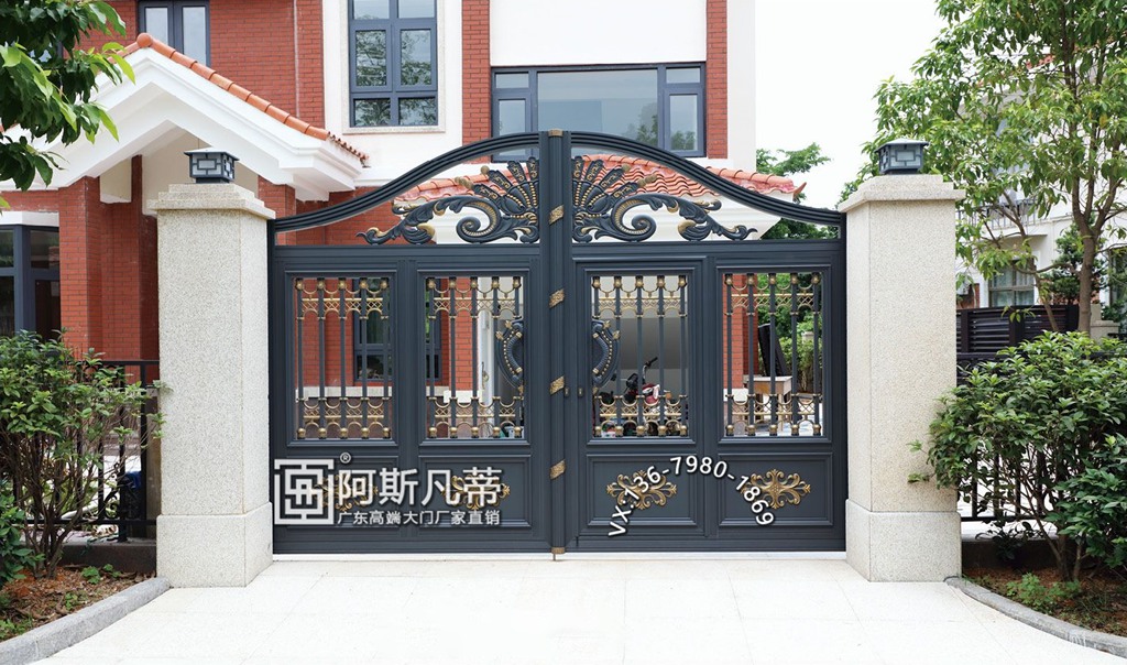 济南铝艺栏杆欧式别墅大门铝艺楼梯