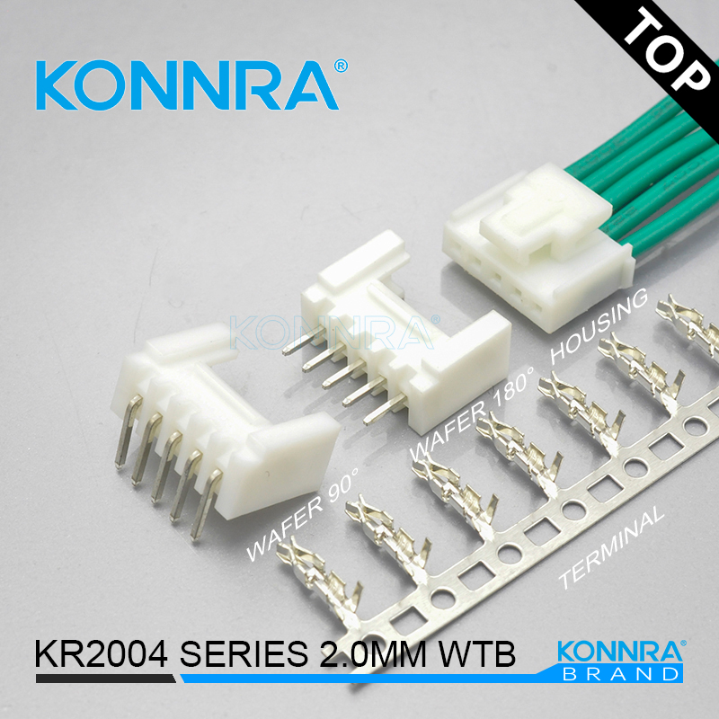 KR2004 单排DIP带扣卧式端子扫地机用连接器 康瑞连接器 2.0mm间距