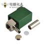 Fakra母头E型弯式绿色压接接线RG174 RG316连接
