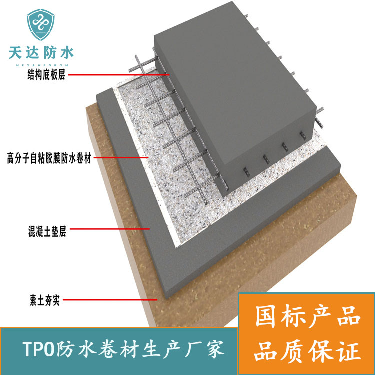 1.5厚自粘tpo高分子防水卷材  tpo防水卷材  自粘tpo防水卷材