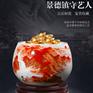 描金鸿运当头聚宝盆摆件工艺品名师证书底座公司福利