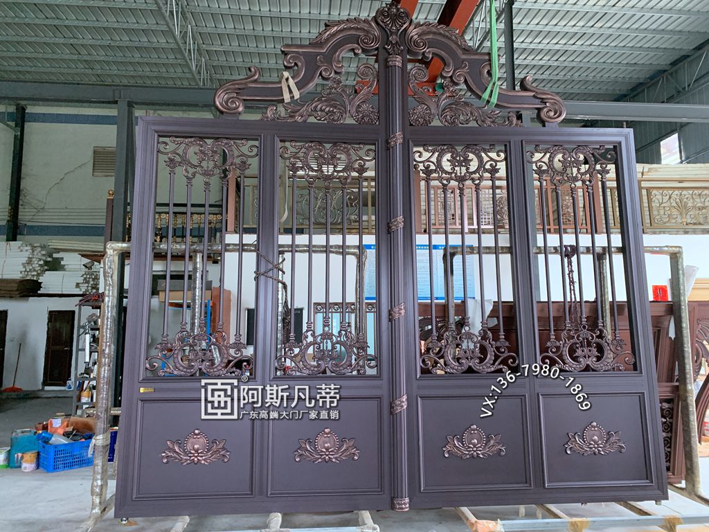 重庆铝艺楼梯扶手庭院护栏铝合金大门