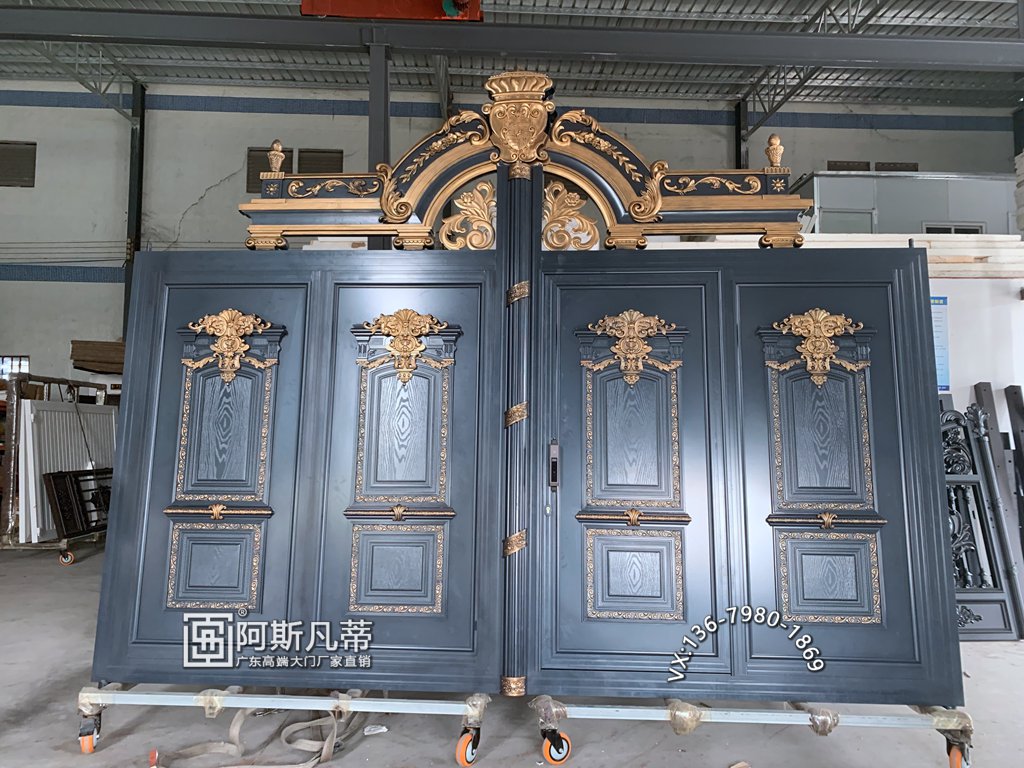 宁波别墅门窗大门效果图铝艺楼梯扶手  别墅门窗效果图