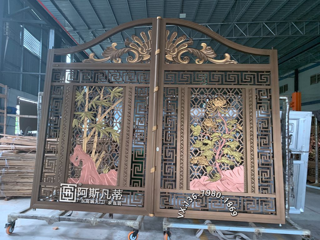合肥别墅围墙大门设计铝艺庭院门铝艺栏杆