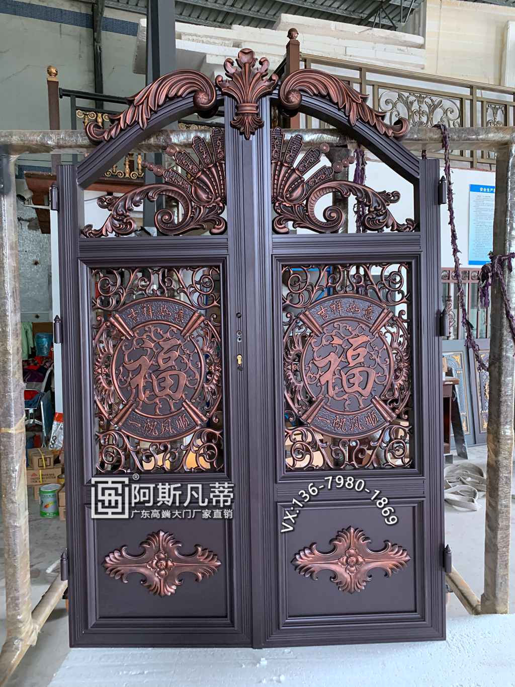 广州庭院别墅大门铝合金大门庭院护栏