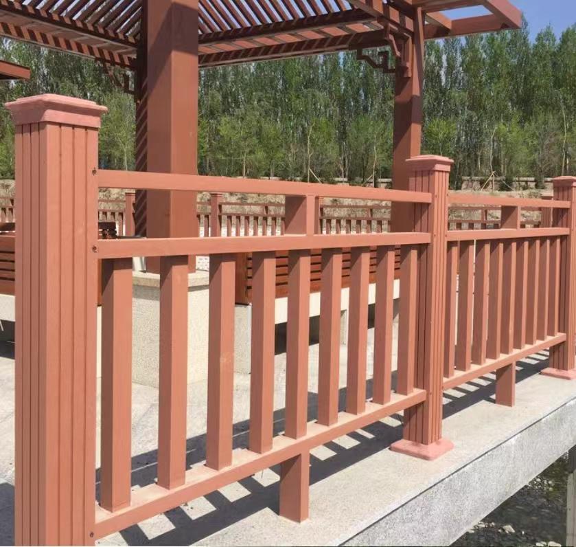 青岛户外木塑护栏厂家 公园河道防腐木塑栏杆 工厂定制  青岛木塑护栏厂家