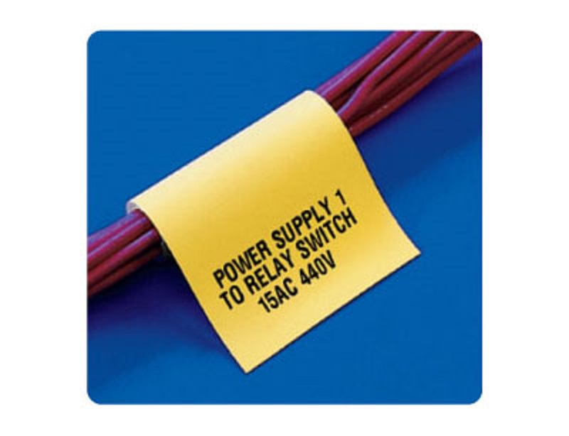 阻燃Tedlar B-437热转移打印标签黄色&nbsp;&nbsp;阻燃标签&nbsp;&nbsp;线缆标签&nbsp;&nbsp;贝迪标签
