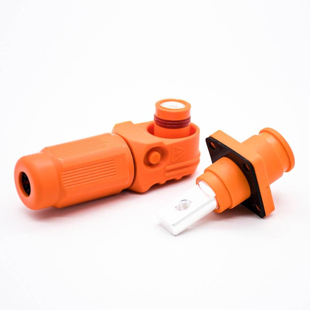 德索高压大电流连接器弯式插头8mm橙色IP65 120A&nbsp;&nbsp;储能连接器&nbsp;&nbsp;储能连接器价格&nbsp;&nbsp;储能连接器厂家