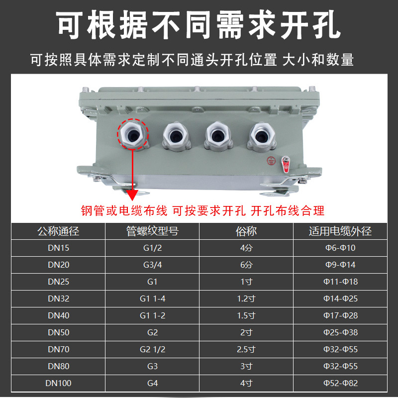 BJX防爆接线箱防爆空箱铸铝防爆箱300*400*200/4  防爆穿线盒  防爆控制箱