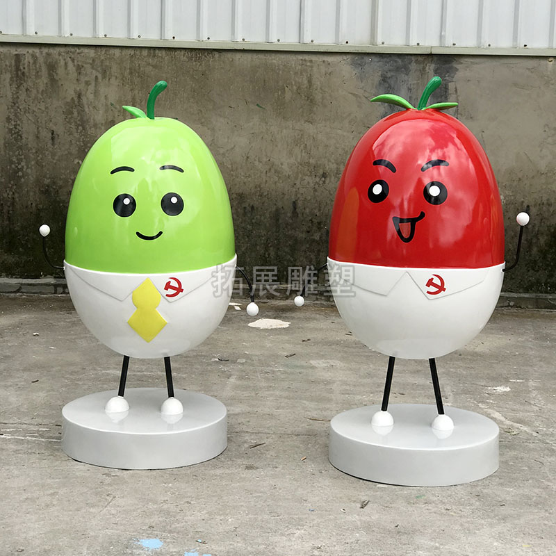 创意玻璃钢卡通水果雕塑园林果园景观美陈青枣红枣雕塑  动漫IP公仔造型  园林果园摆件小品