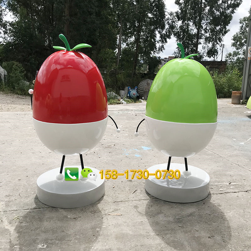创意玻璃钢卡通水果雕塑园林果园景观美陈青枣红枣雕塑  动漫IP公仔造型  园林果园摆件小品