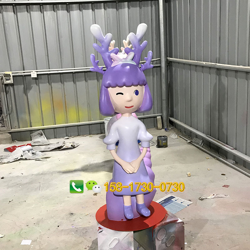 创意玻璃钢卡通美人鱼雕塑商场广场景观小品动漫IP公仔  玻璃钢卡通雕塑  动漫IP公仔造型  价格美陈小品定制