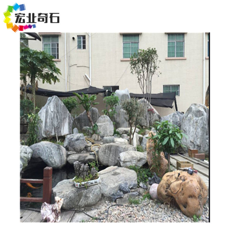 吨位泰山石假山石材 庭院泰山石造景  泰山石多少元一吨