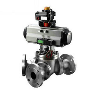 气动y型三通法兰球阀  气动y型三通球阀  气动不锈钢y型球阀