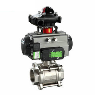 气动内螺纹三片式球阀 气动三片式球阀 螺纹三片式气动球阀