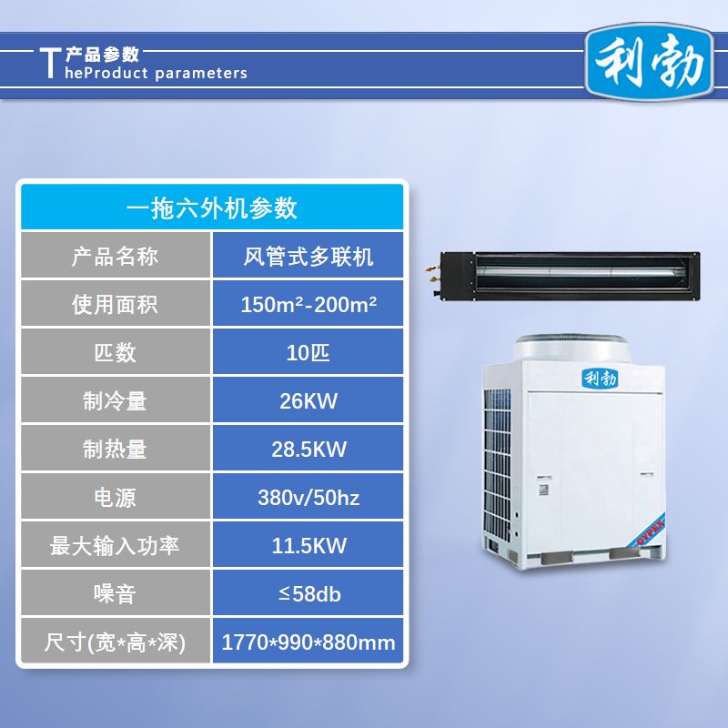 利勃多联机，一拖六外机  化工厂多联机