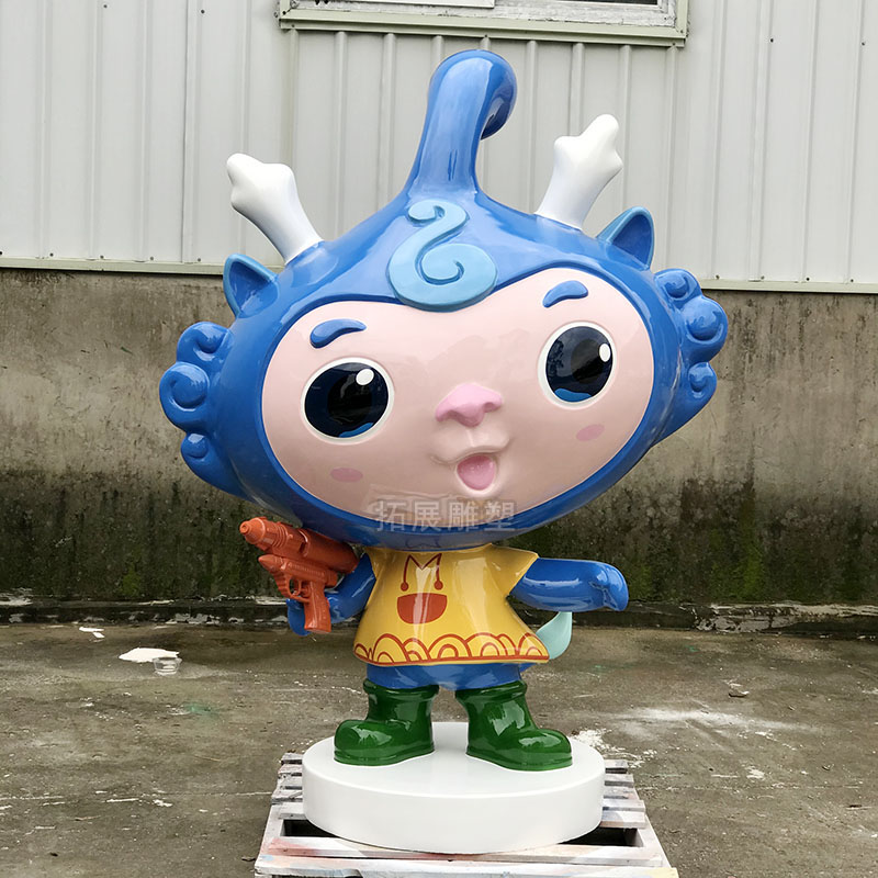 创意玻璃钢卡通龙雕塑动物吉祥物公仔商场广场美陈摆件  创意吉祥物公仔  广场商场美陈摆件