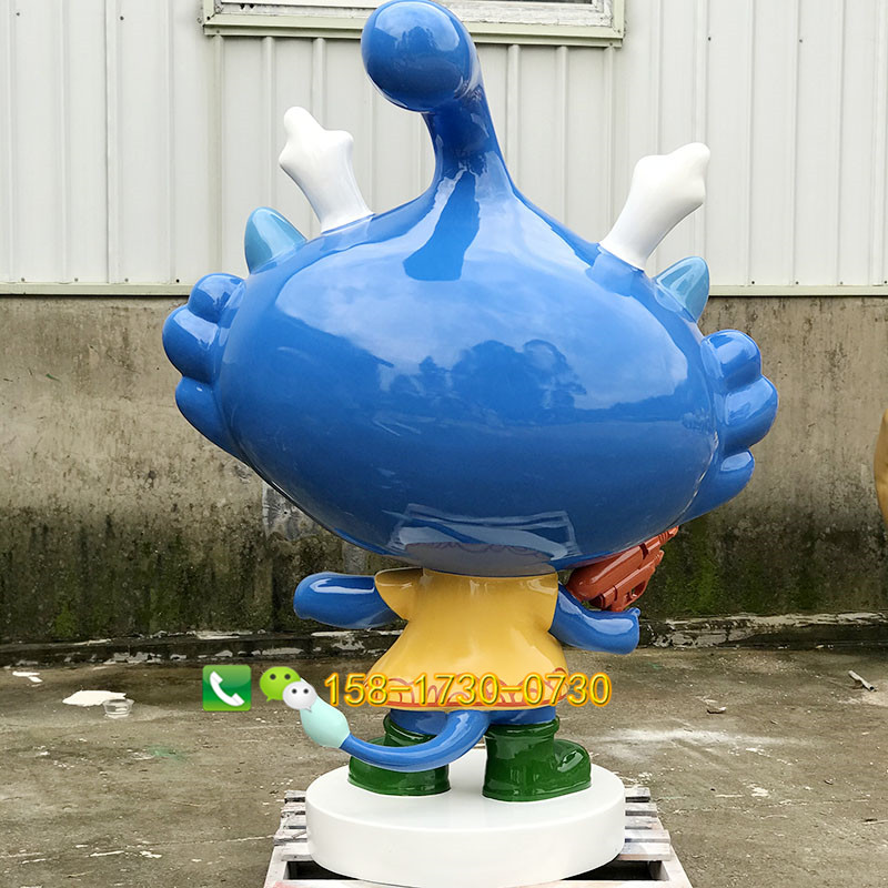 创意玻璃钢卡通龙雕塑动物吉祥物公仔商场广场美陈摆件  创意吉祥物公仔  广场商场美陈摆件