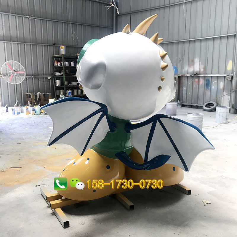 玻璃钢卡通恐龙雕塑商场广场美陈动物IP公仔模型小品  动漫IP公仔造型  美陈摆件小品雕塑